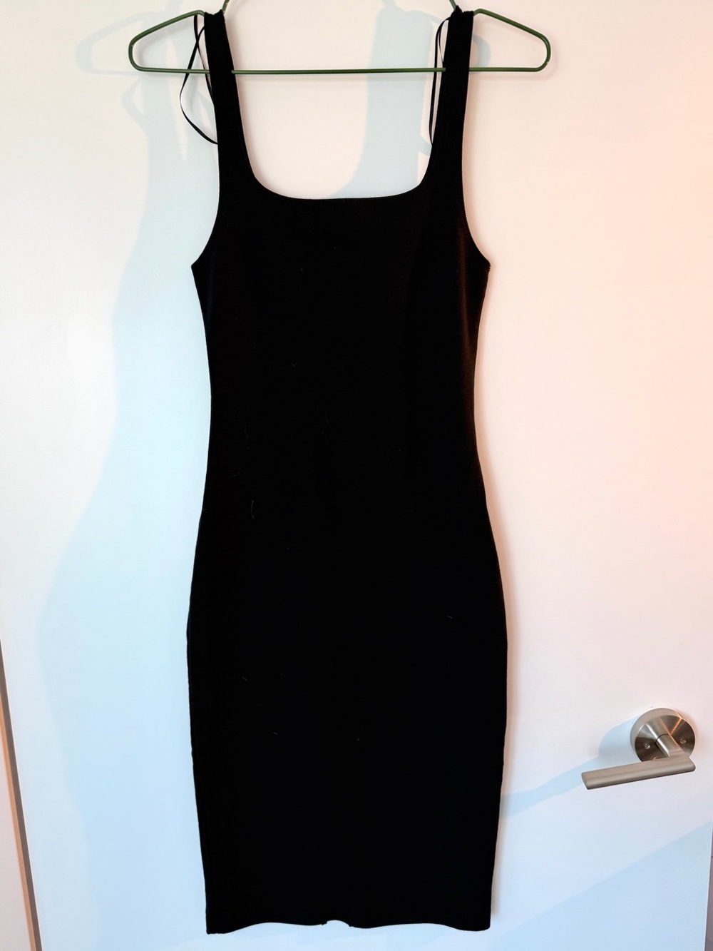 Zara Trafaluc Black Square-Neck  Bodycon Dress